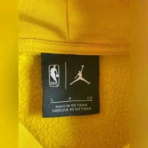 Golden State Warriors The Bay Alt Logo Pullover Hoodie Gold Yellow Air Jordan SM - Picture 5 of 9